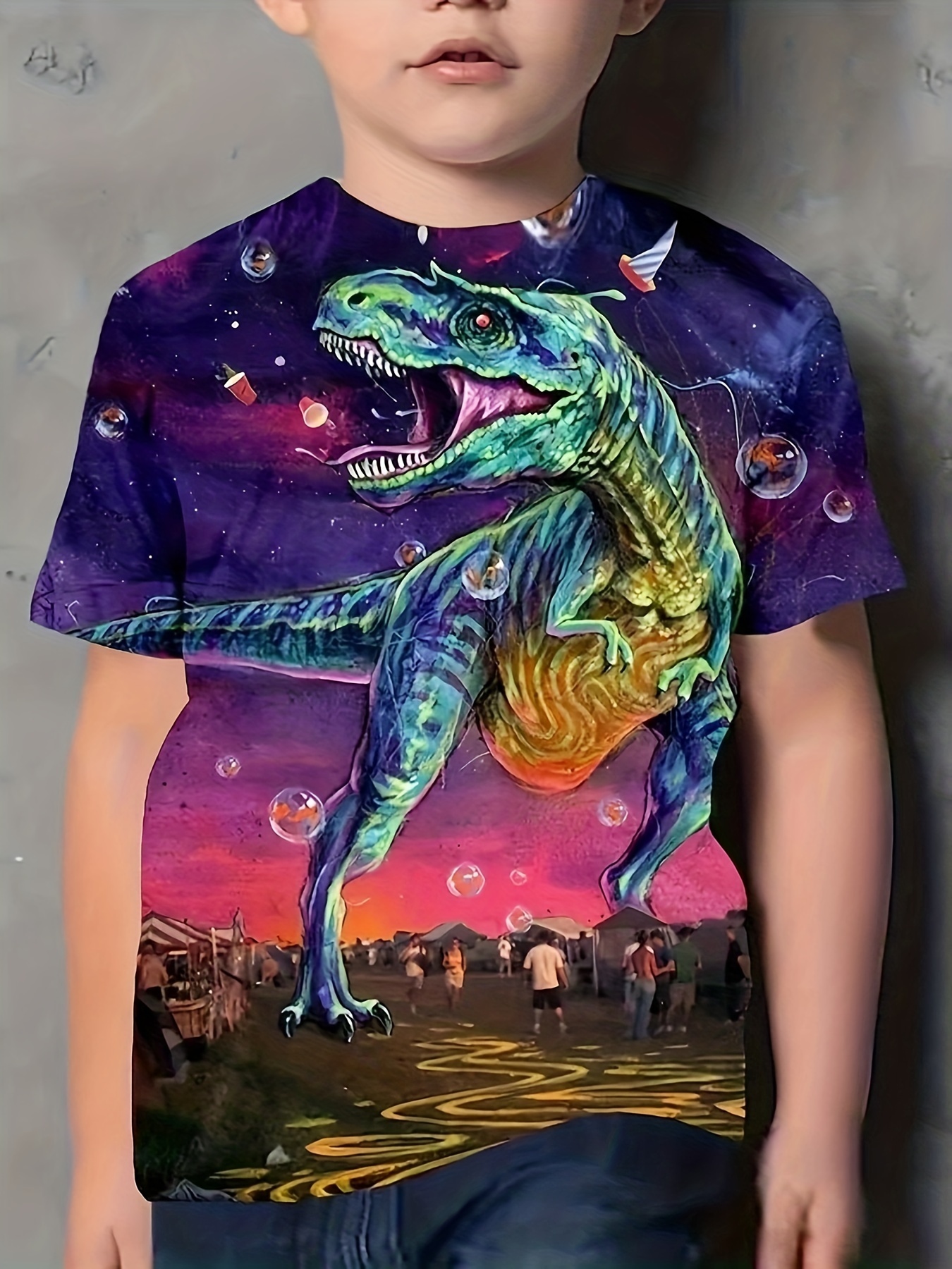 Dinosaur Graphic T shirt Boy s Cartoon Casual 3d Digital - Temu New Zealand