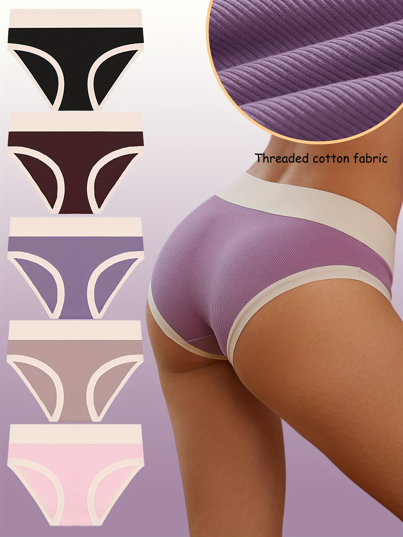 6pcs Mixed Pattern Hipster Panties, Comfort & Breathable Elastic Intimates  Panties, Women's Lingerie & Underwear