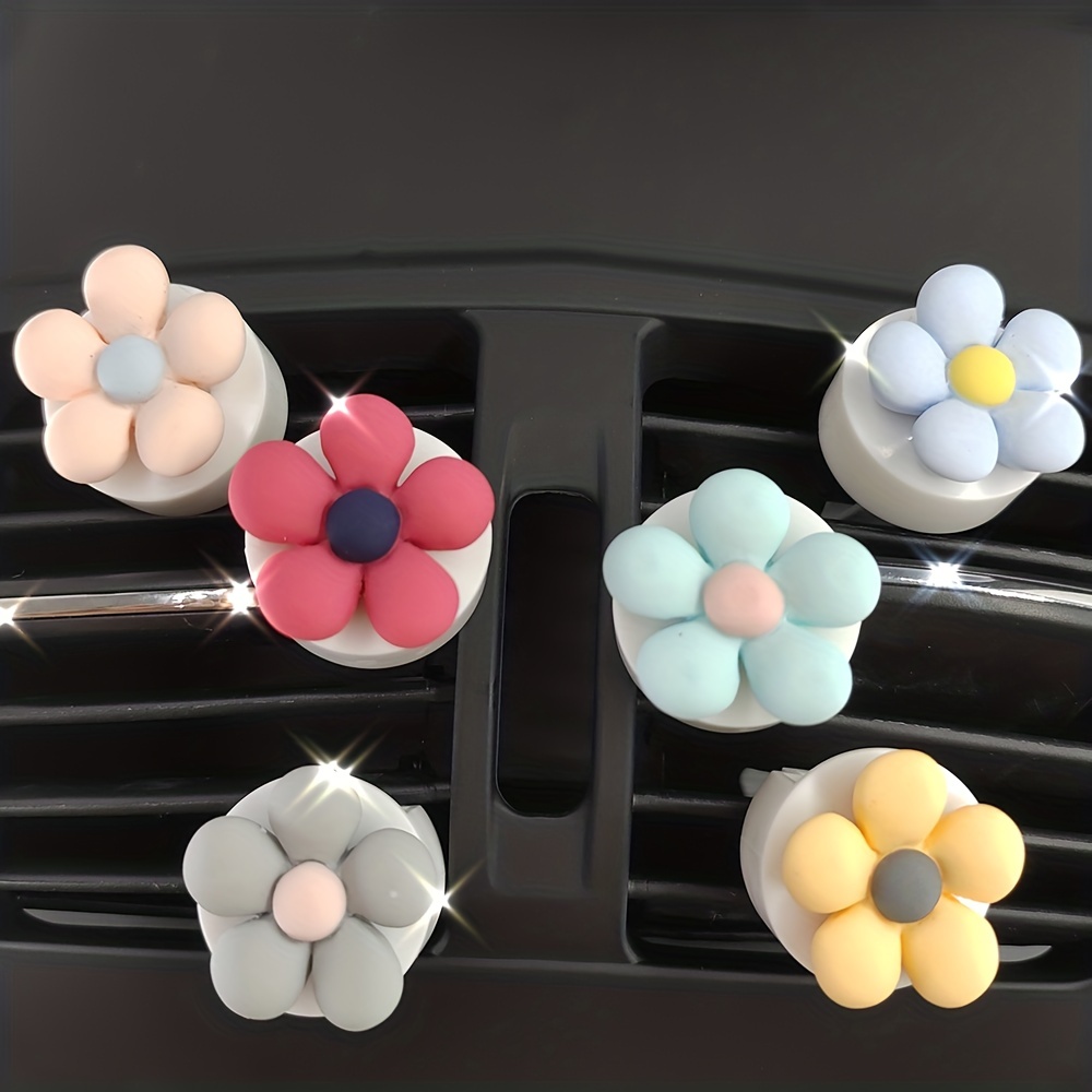 3 Stück Blumenförmige Auto Lüftungsclips mit 6 Dufttabletten
