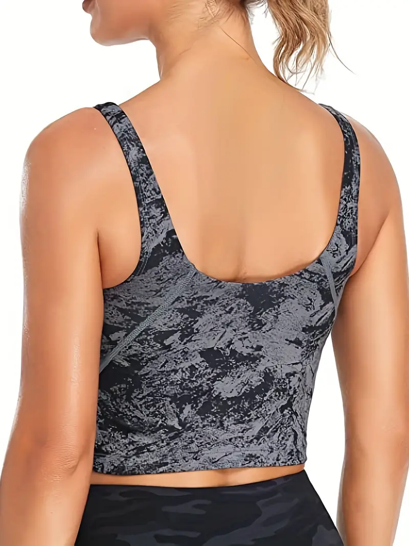 Buy Longline Sports Bras for Women Padded Workout Tops Medium Support Crop  Tops for Women, Grey Leopard Printed, Medium at