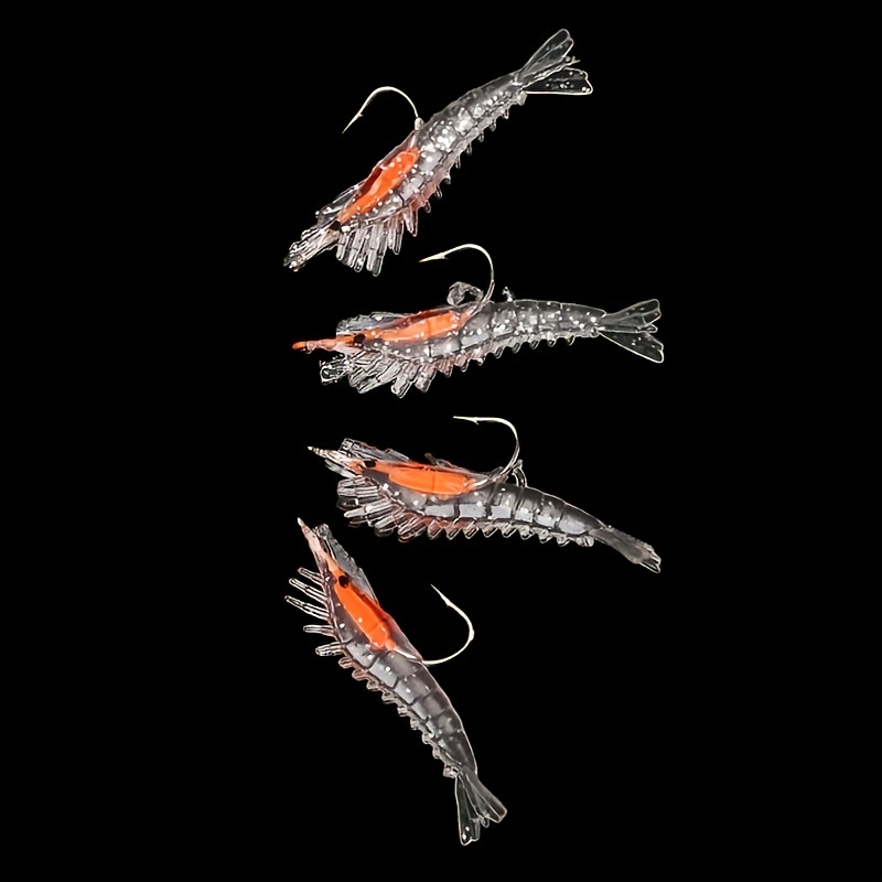 Cheap 5pcs/lot 9cm 5.2g Luminous Shrimp Lures Artificial Soft