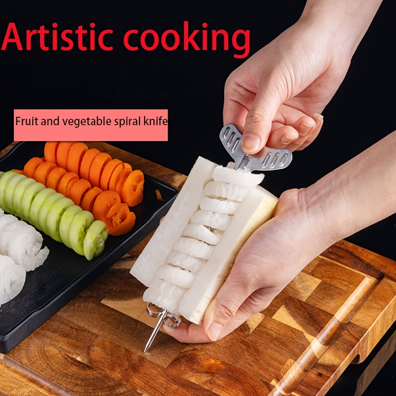 1pc Creative Kitchen Gadgets Fruit & Vegetable Tools Knife Manual Cutter  Cucumber Slicer Crusher Peeler Home Tools