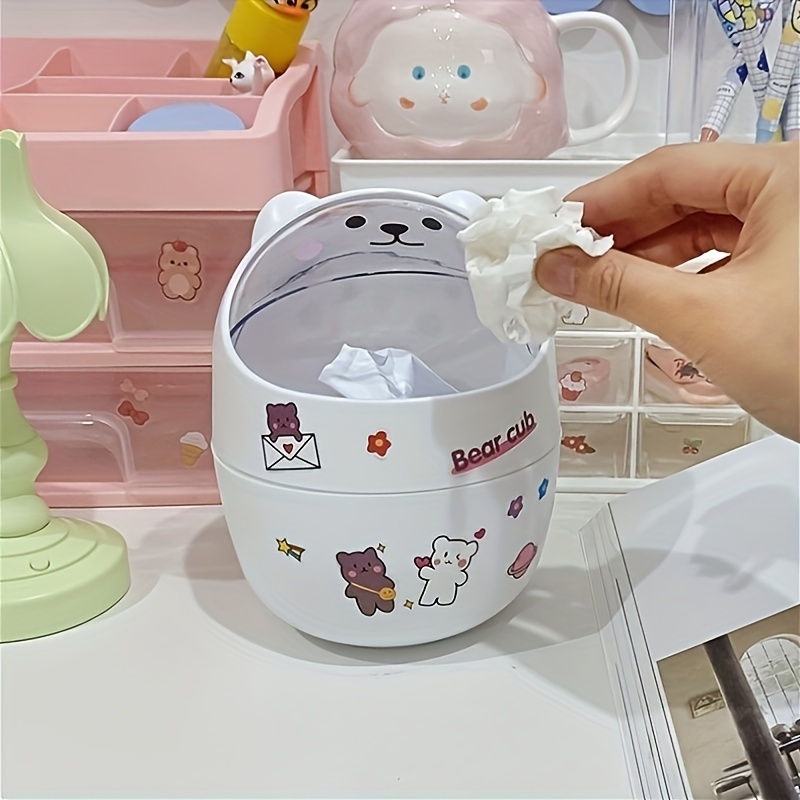 Kawaii Cute Bear Mini Desktop Trash Can Organizer – Kawaii Merchandise