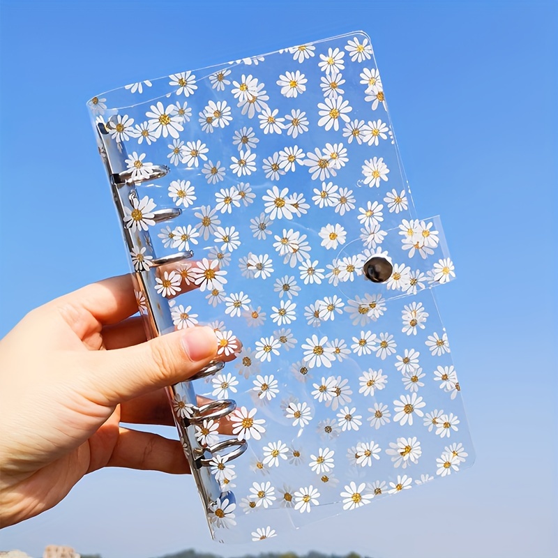 Cute Little Daisy Cover Journal Notebook Transparent Pvc - Temu