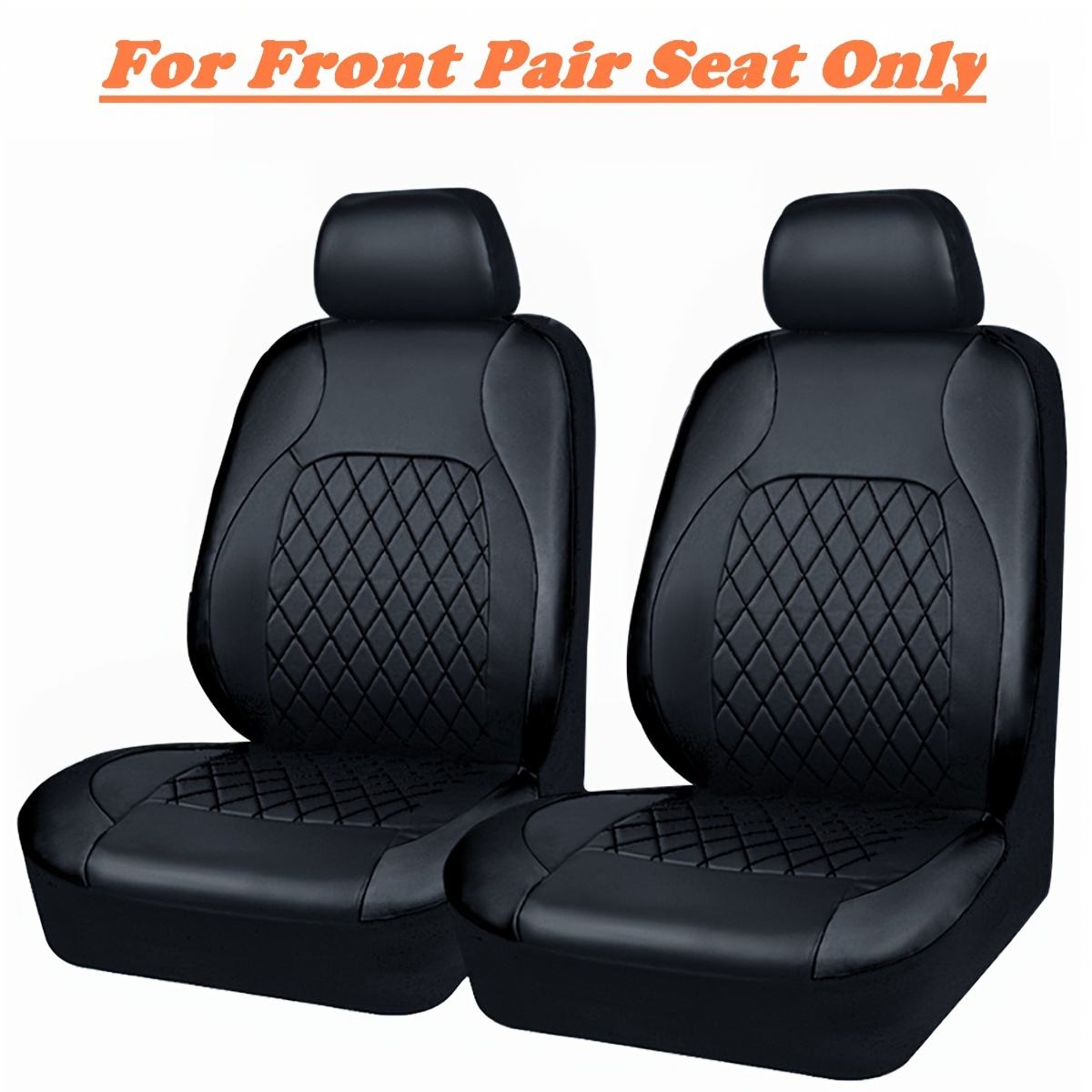 2pcs Car Front Seat Faux Leather Car Seat Covers, Car Seat Protector  Covers, Removable Headrest Washable Car Seat Cover For Car, SUV, Van, Sedan