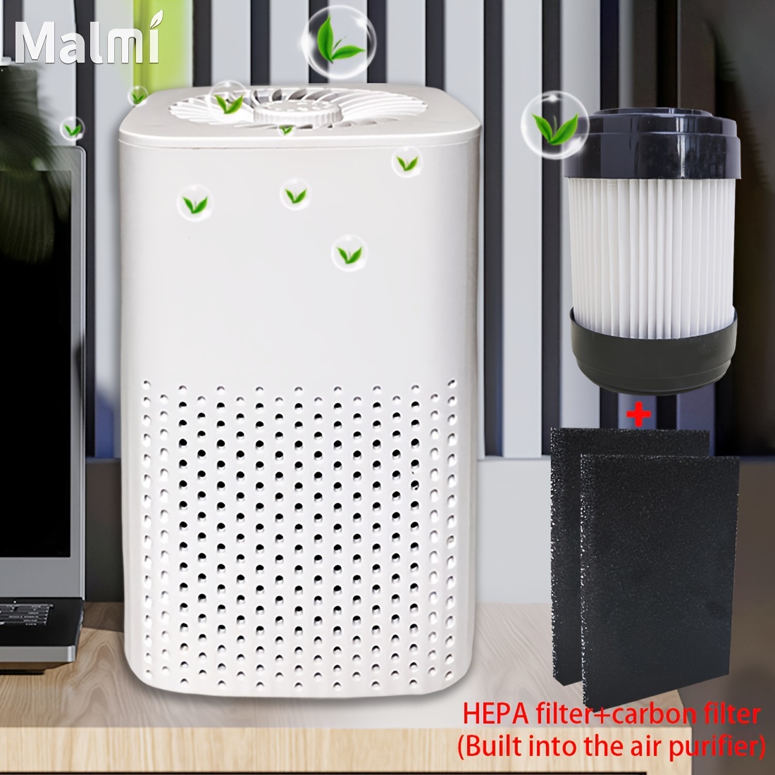  Xiaomi Paquete de purificador de aire Mi 3C, con filtro Xiaomi  de alta eficiencia, purificador de aire portátil, elimina el 99.97% de  olores, humo, polen, polvo, caspa de mascotas, adecuado para