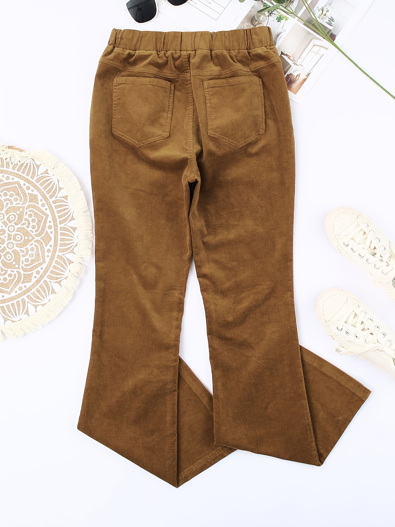 Pants with Elastic Band, Brown