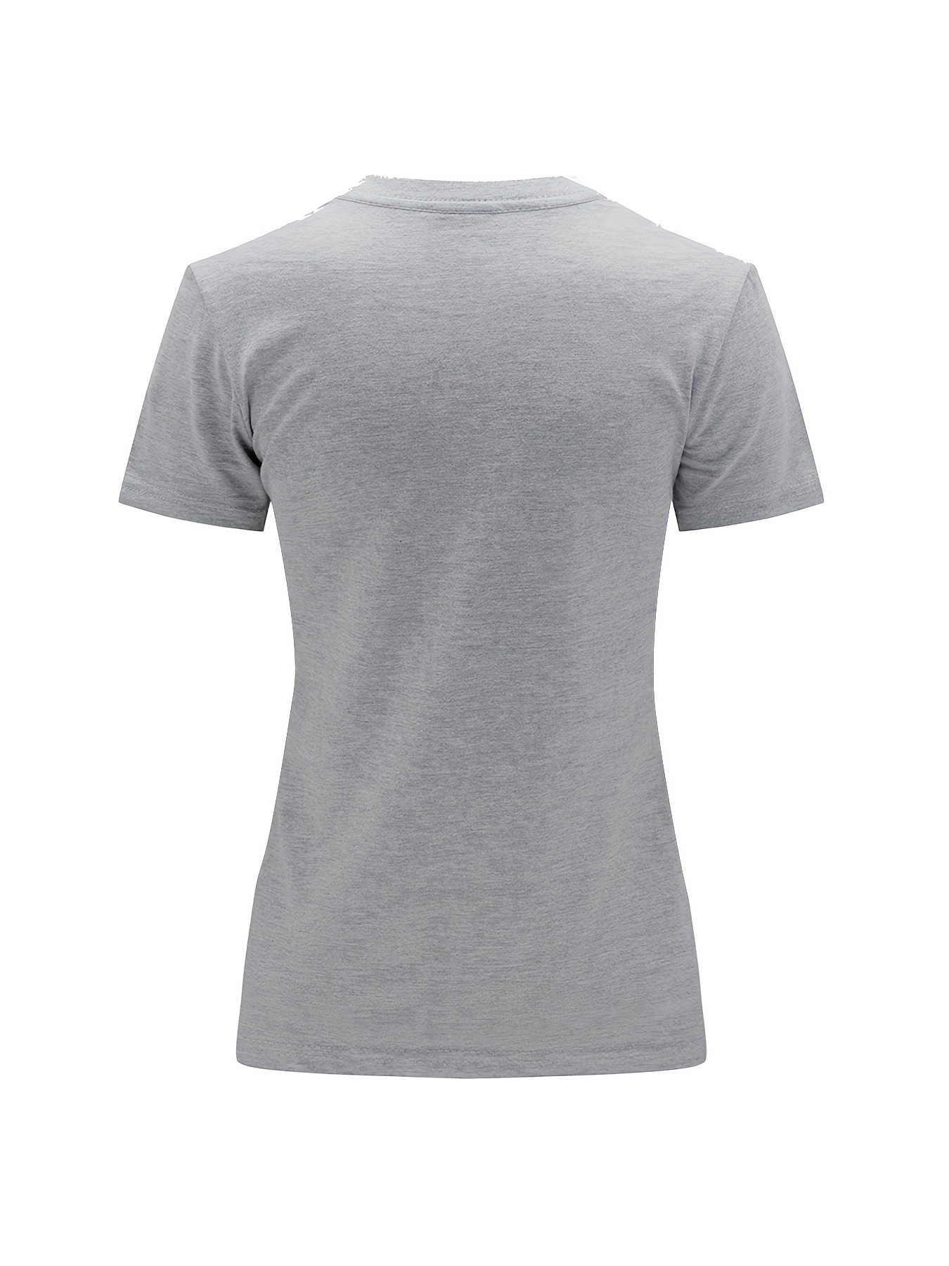 Solid Crew Neck T-Shirt, Casual Short Sleeve Top For Spring & Summer, Women'S Clothing