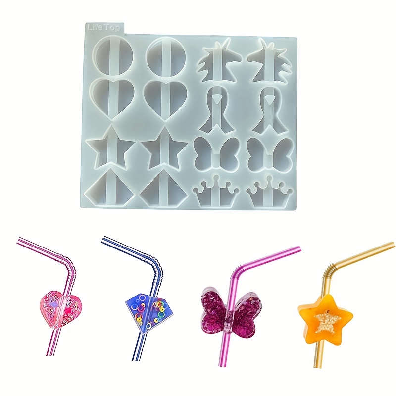  3 Pieces Straw Topper Mold Silicone Straw Topper