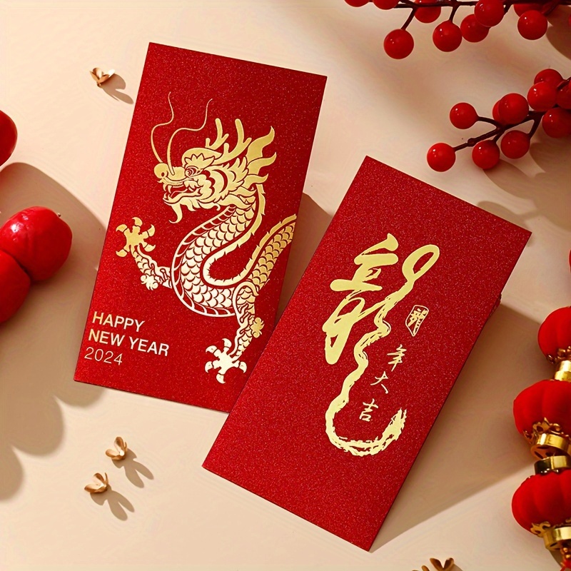 6 Pièces Enveloppe Rouge De L'année Du Dragon Enveloppe - Temu Canada