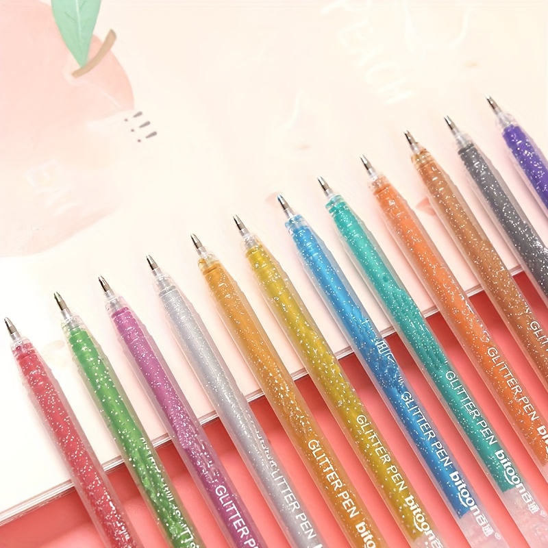 12 Colors Metal Marker Pens Glitter Pens Art Glitter Pens - Temu