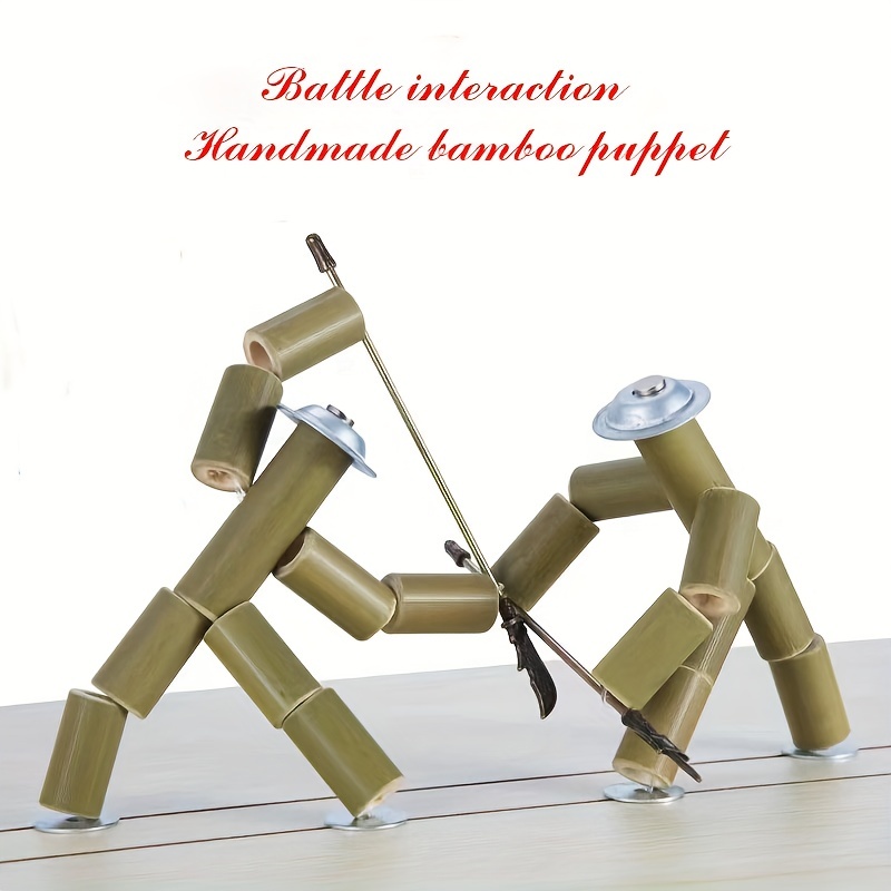 1pc 2024 New Handmade Wooden Dueling Puppet Toys, Wooden Bot