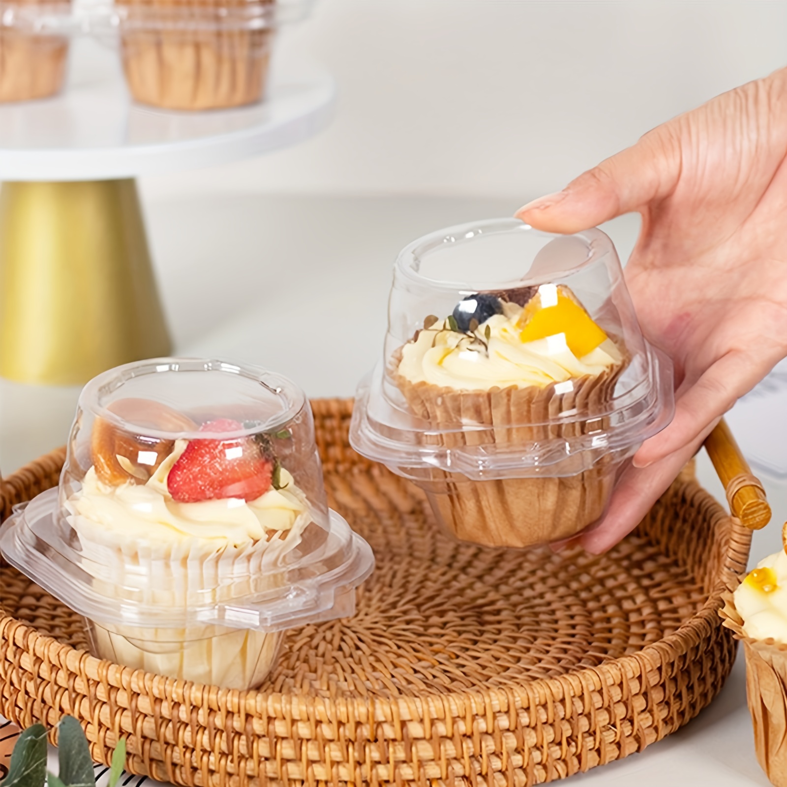 Cake Container Plastic Cupcake Containers Muffin Containers - Temu