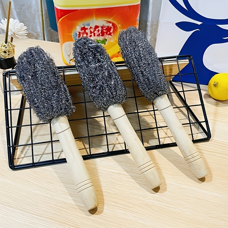 1pc/2pcs Kitchen Dish Cleaning Brushes Stainless Steel Wire Ball