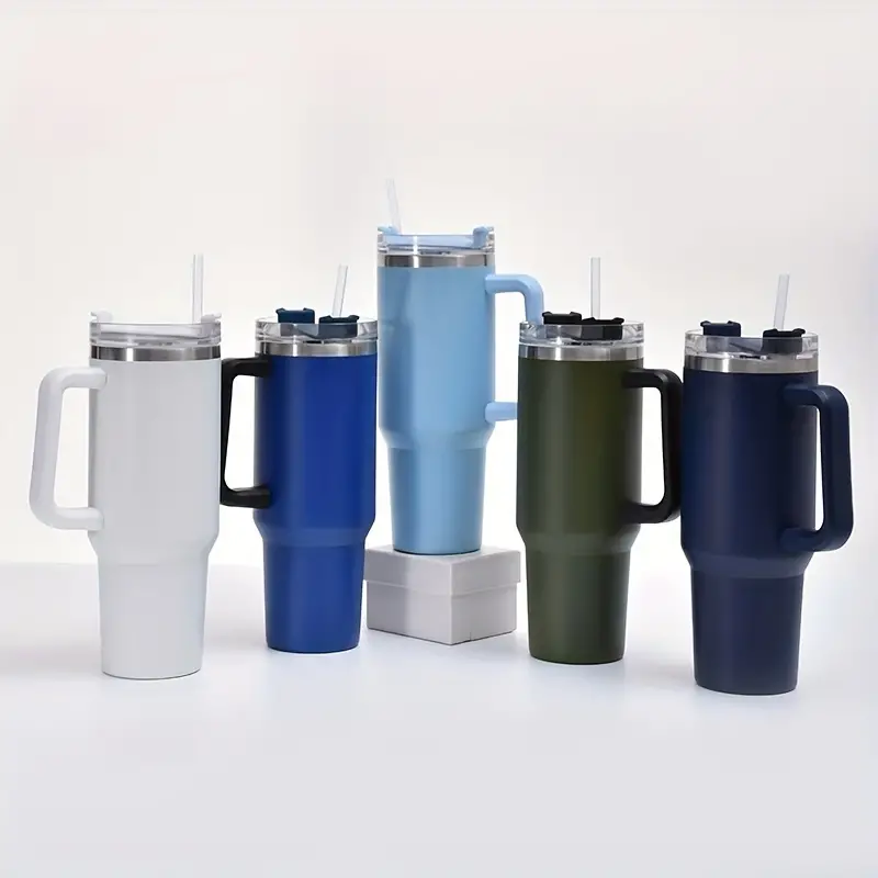 Tumbler With Lid And Straw Vacuum Tumbler Stainless Steel - Temu