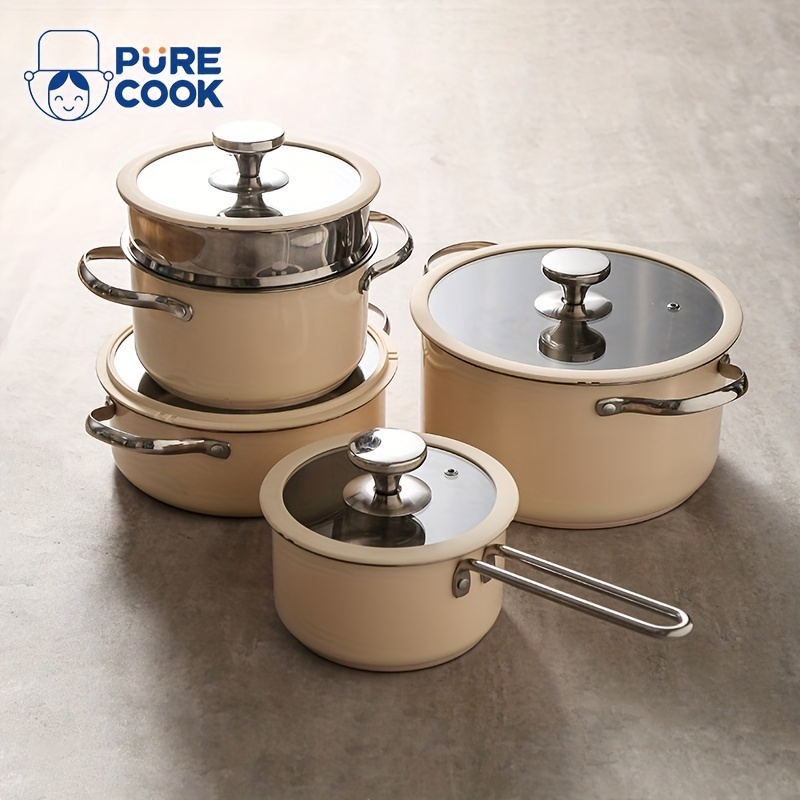 Stainless Steel Cooking Pot Set Sauce Pan Soup Pot Casserole - Temu