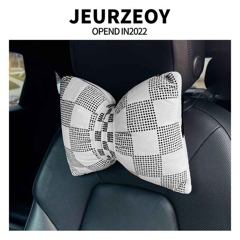 Car Headrest Pillow Luxury Diamond Pattern Car Headrest Neck