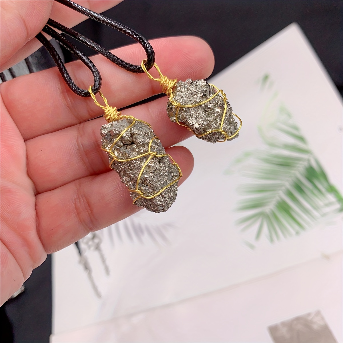 Pyrite crystal online necklace