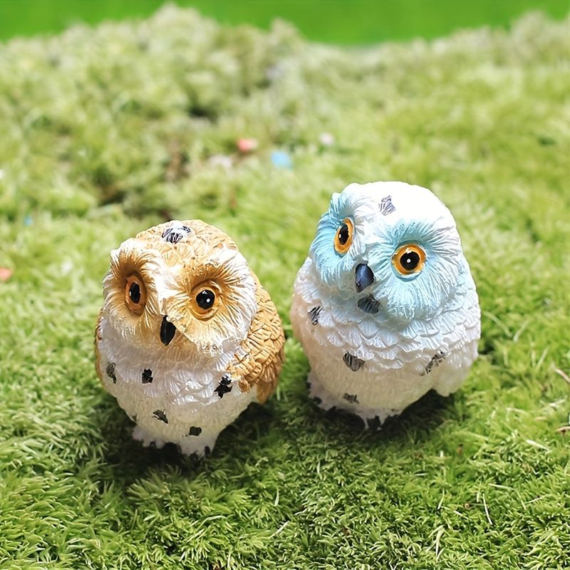 1pc Resin Mini Owls Miniature Figurines Fairy Garden Accessories Fairy Garden Animals For Fairy Garden Micro Landscape Plant Pots Bonsai Craft Decor details 4