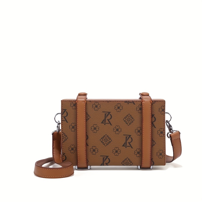Cool Minimalist Box Bag, Trendy Chain Crossbody Bag, Mini Hard Shell Square  Purse For Street Wear - Temu