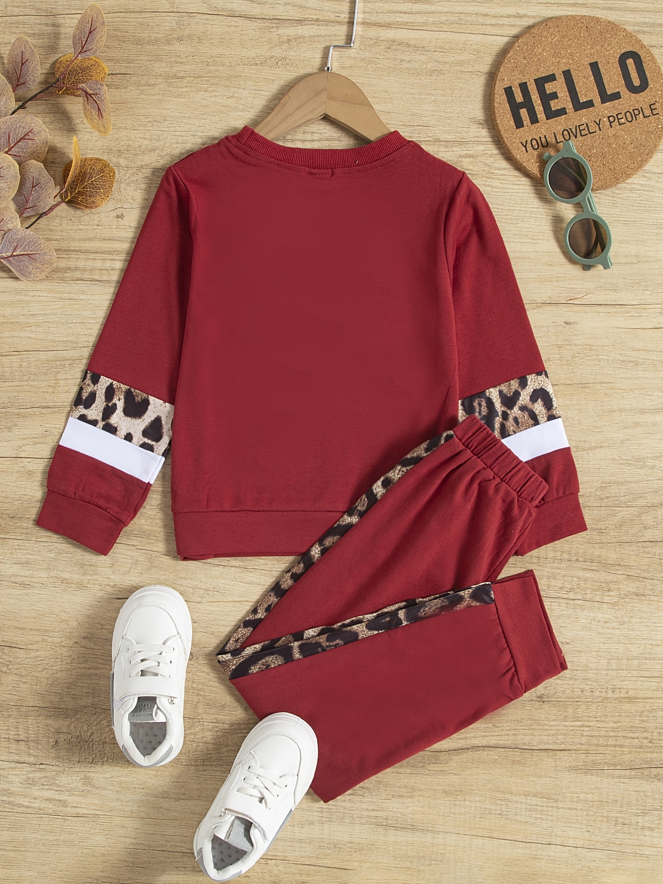 Conjunto De Ropa Casual Para Ni a De 2 Piezas Sudadera Con Estampado De Leopardo Y Pantalones Jogger Ropa Para Ni os Para Primavera Y Oto o