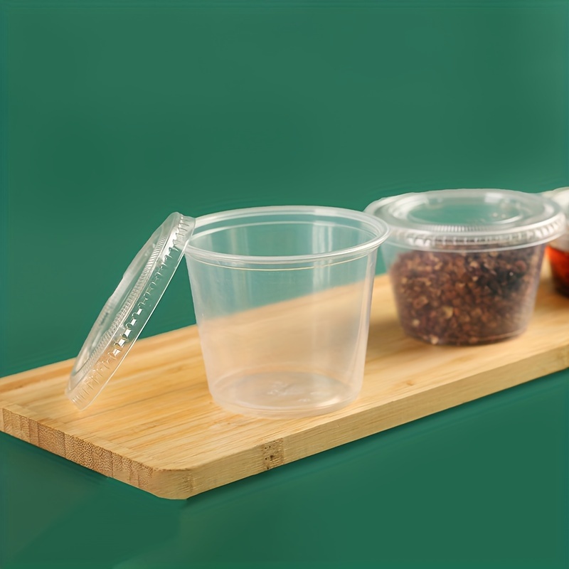 Portion Cups With Lids, Small Plastic Condiment Containers For Sauce,  Souffle, Take Out Containers - Temu South Korea
