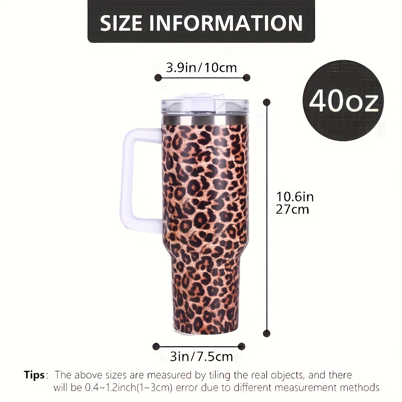 40oz 5D Leopard Print Travel Mugs with Handle