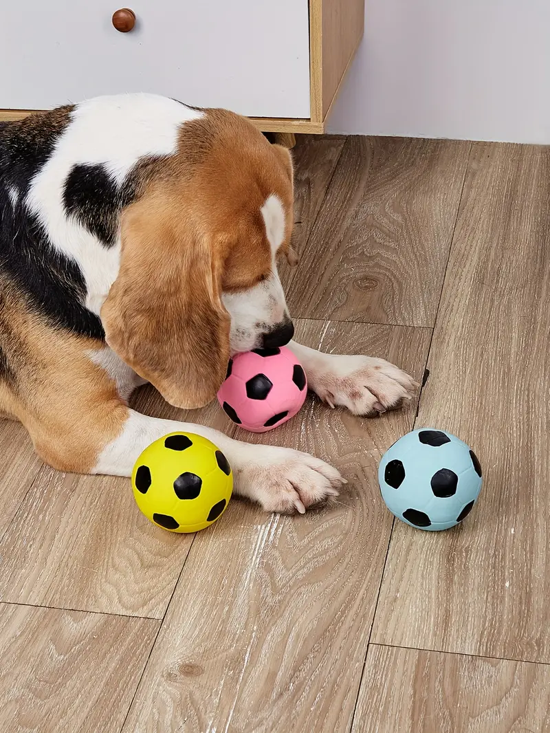 Interactive Football Dog Squeak Toys Durable Latex Ball For Dogs