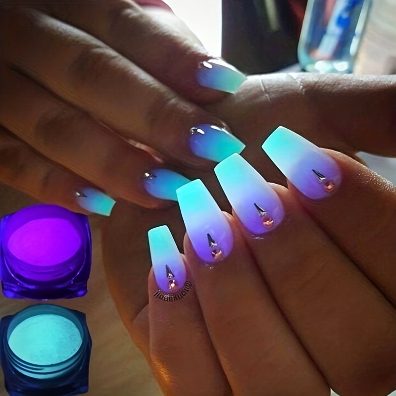 blue glow in the dark nail polish