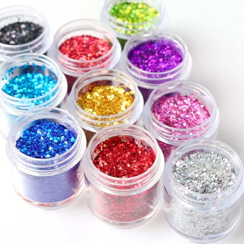 Laser Silver Hexagon Flakes Nail Art Glitter Powder Bulk - Temu