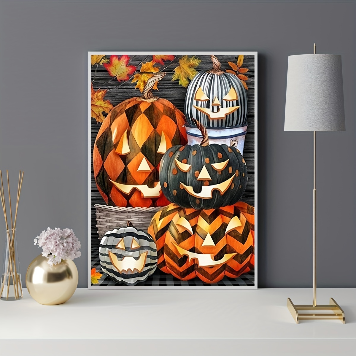 Halloween Pumpkin Ab Diamond Painting Kit - Temu