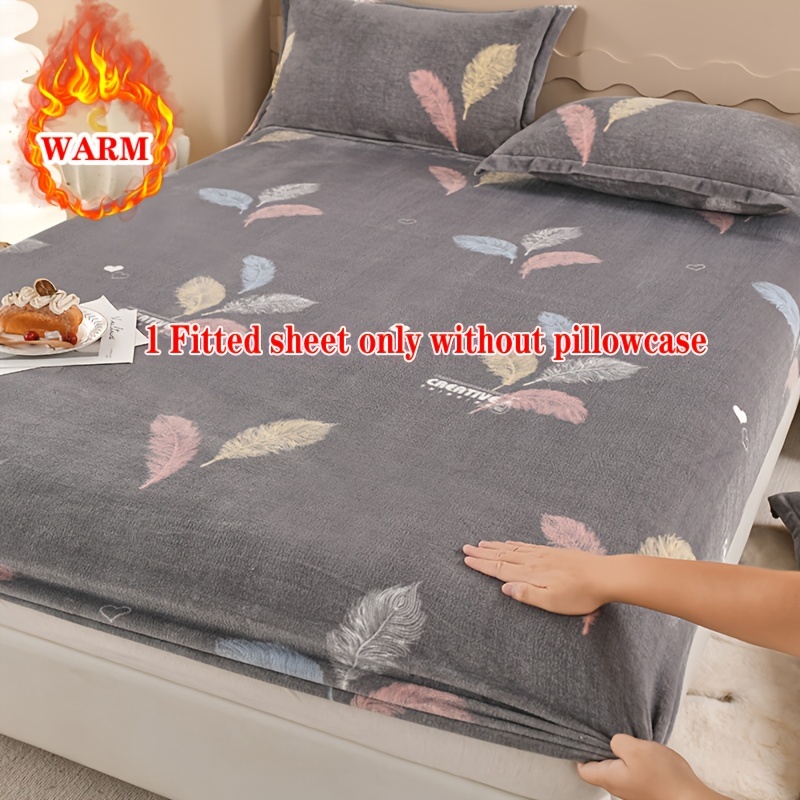 Velvet plush fitted bed sheet hot sale