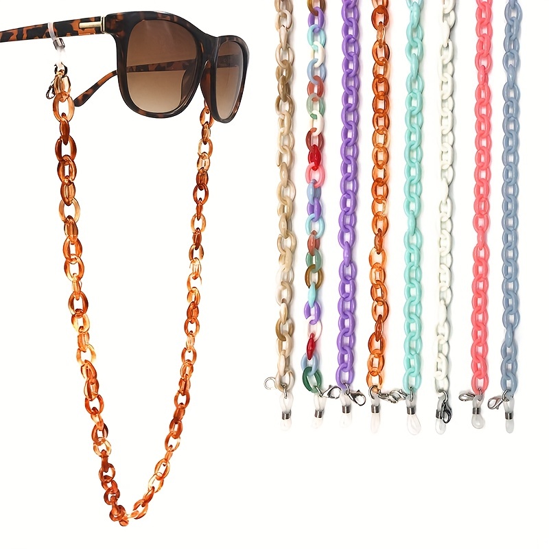 Acrylic Glasses Chain Anti Slip Sunglasses Reading Glasses Lanyard Strap  Adjustable Mask Face Covering Eyewear Retainer - Temu