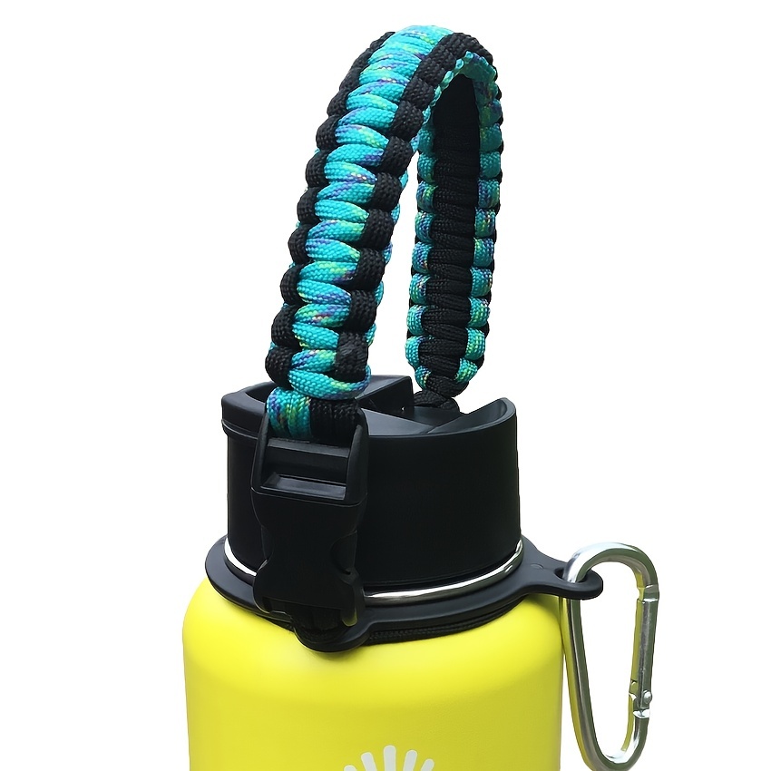 Wide Mouth Flip Straw Lid with Paracord Handle & Silicone Straw for Hydro Flask Mint