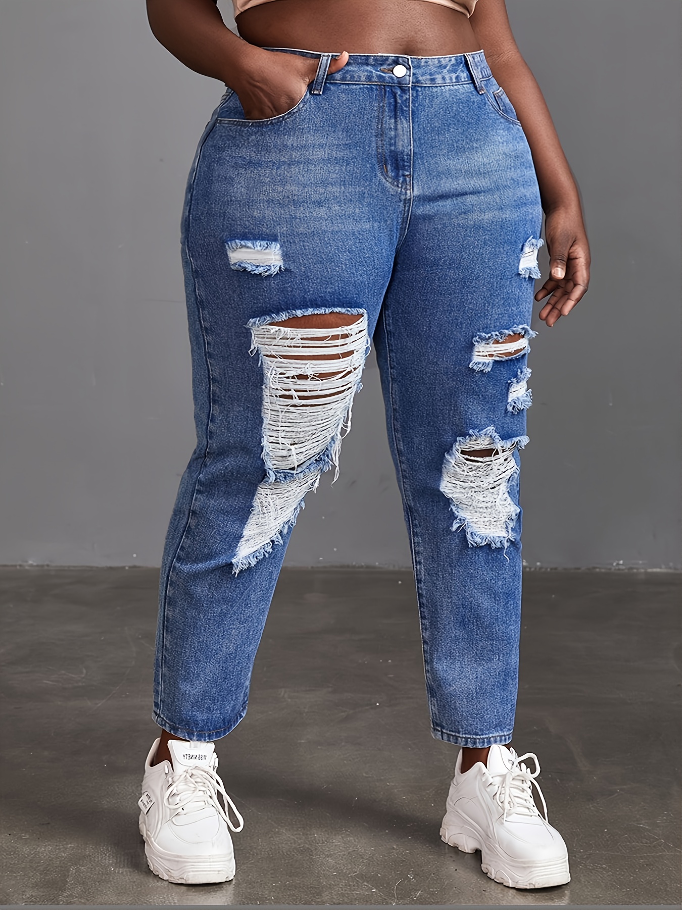 Ripped Jeans For Women and Juniors  Distressed Plus Jeans – MomMe and More