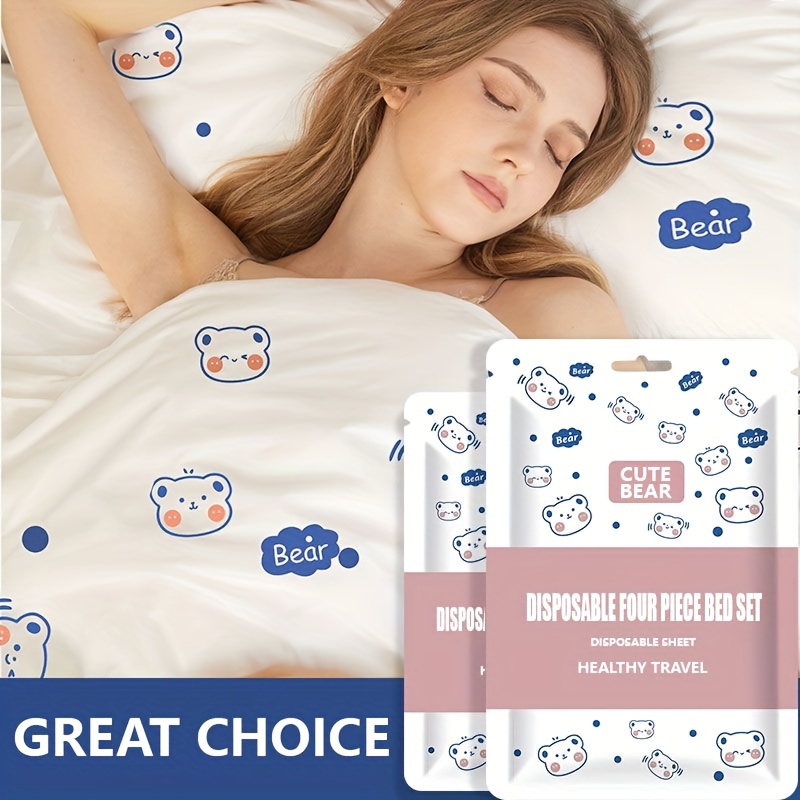 Cute Bear Fitted Sheet Set Dustproof Non slip Mattress - Temu