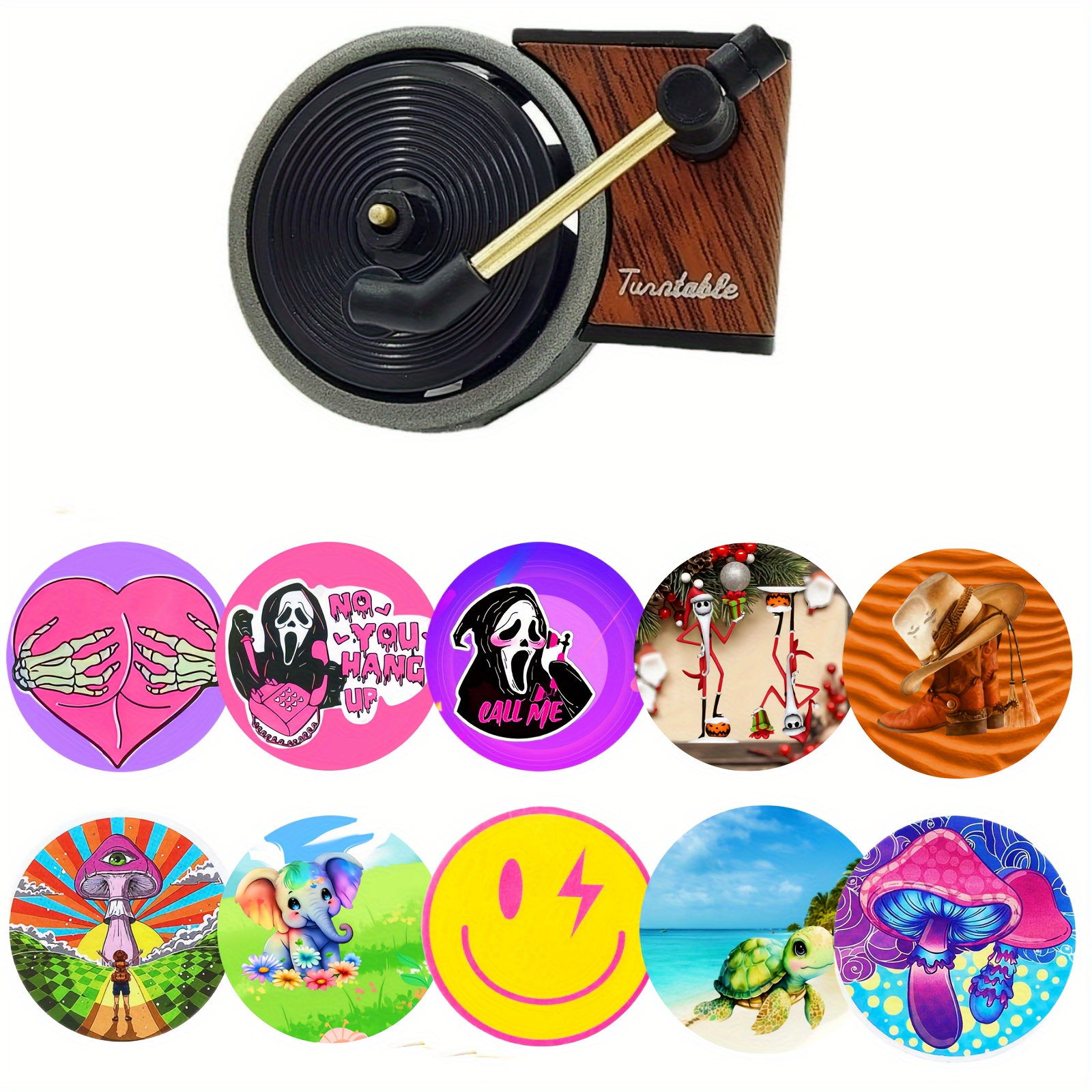 MAKE IT SPIN Turntable Car Air Freshener Air Outlet Aromatherapy Aroma Car  Perfume Diffuser Record Player 3 Scented Pieces 