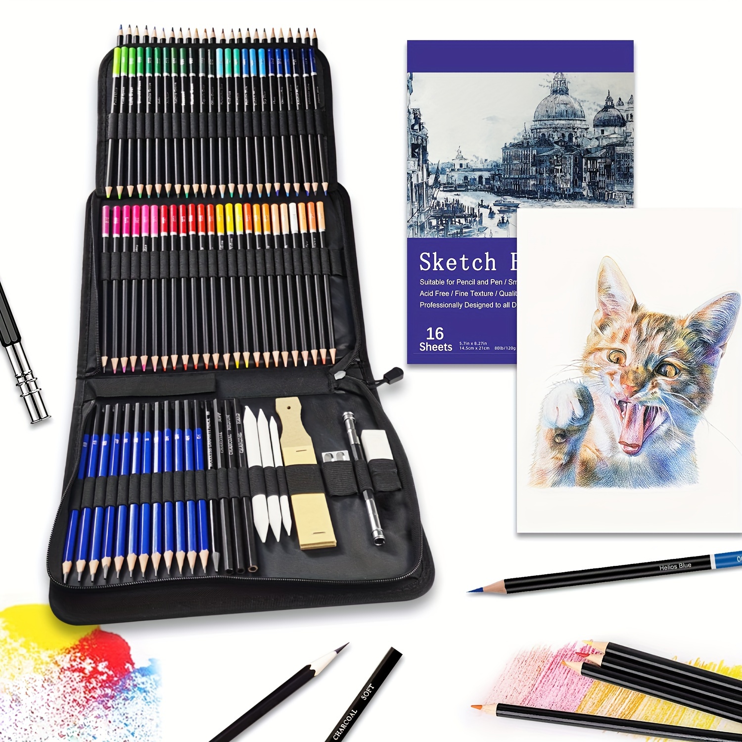 97pcs Sketching And Drawing Colored Pencils Set, Art Supplies Painting  Graphite Professional Art Pencils Kit,Gifts For Adults Drawing Charcoal  Tool Se