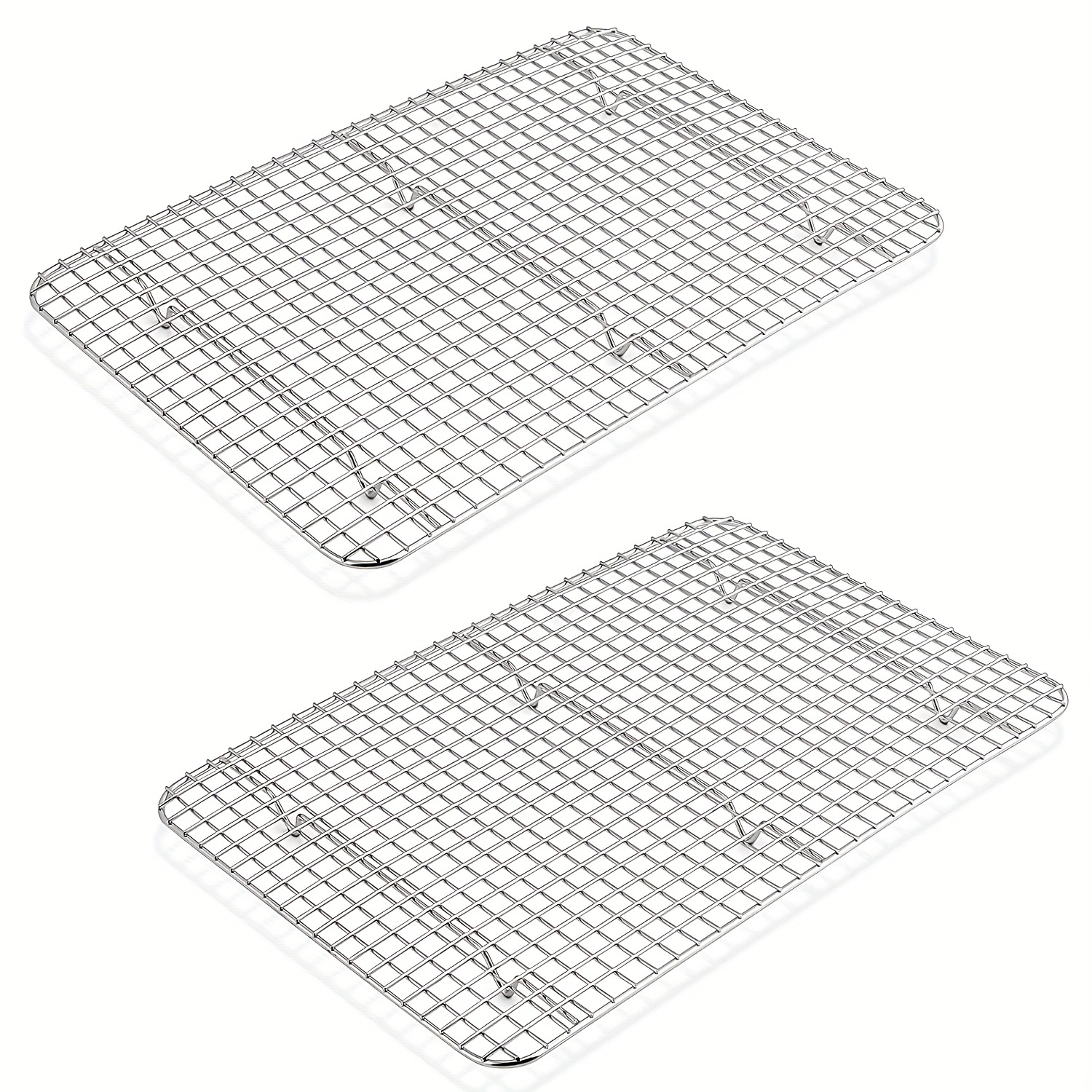 Cooling Rack Set of 2 Stainless Steel Oven Safe Grid Wire Racks Cooking Baking