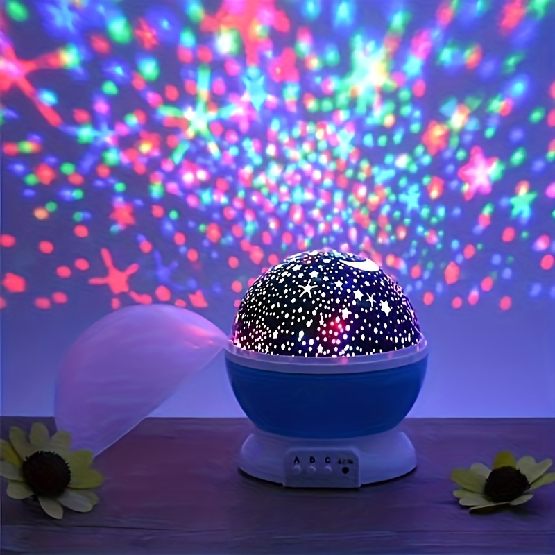  Proyector de luz nocturna para niños: Luz nocturna giratoria de  360 grados, con estrellas y la luna y 8 colores que cambian, para bebés y  niños de 2 a 12 años