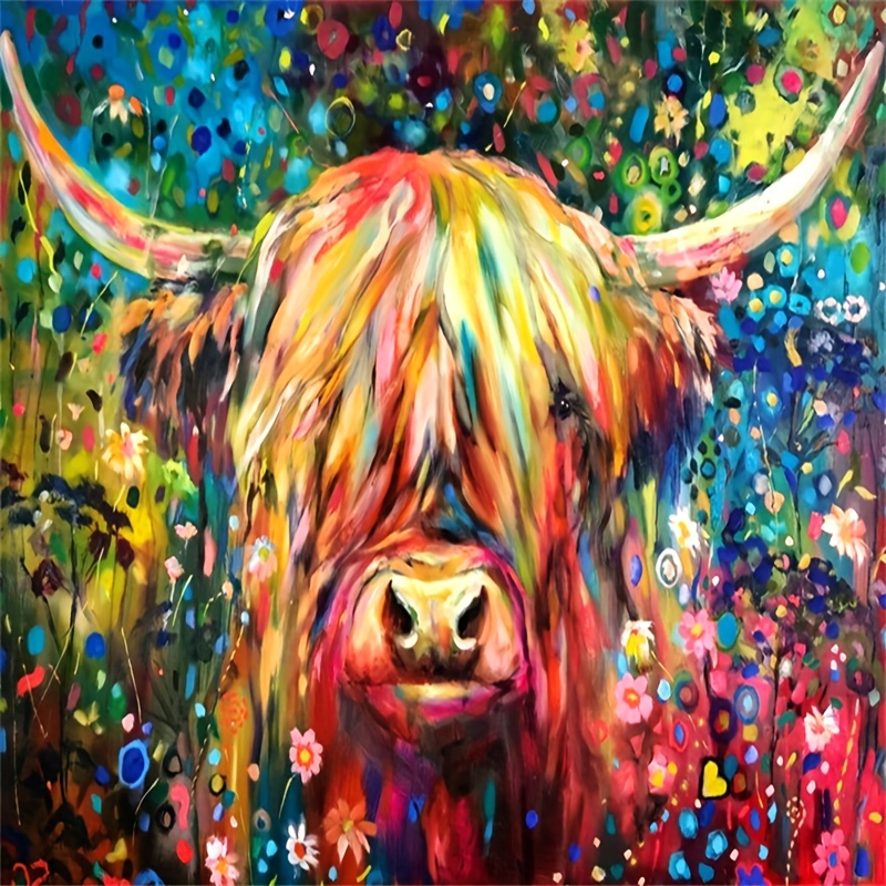 

5d Diamond Painting Set Cow Pattern Suitable For Adults Or Beginners Diy Full Diamond Embroidery Painting Hot Diamond Sticker Diy Point Diamond Painting Cross Stitch Art Craft Home Wall Decor