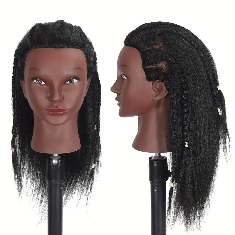 100% Real Corn Curly Hair Mannequin Head Training Head Cosmetology Doll  Head Manikin Practice Head Hairdresser With Free Clamp Holder