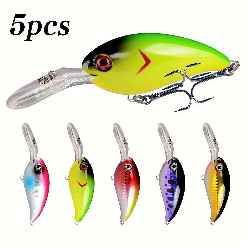 6.3 Fishing Lures Minnow Bait Crankbaits Hook Bass Trout Floating