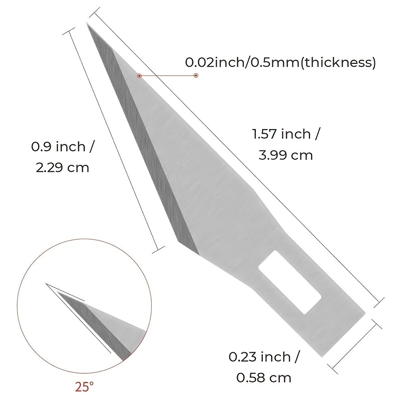 11 Hobby Knife Blades - Carbon Steel Blades