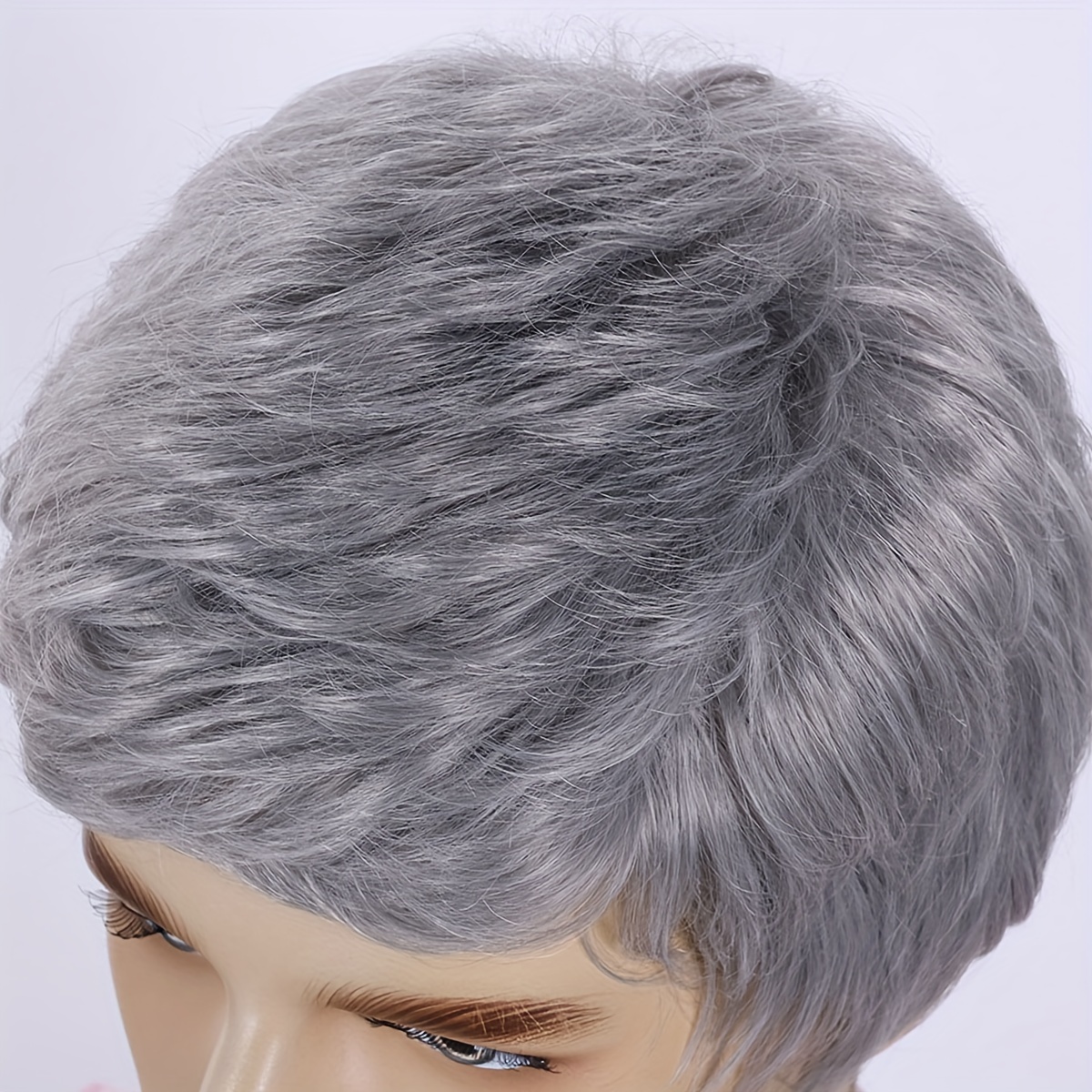 Men s Silvery Wigs Short Straight Hair Wigs Bangs Side Part Temu