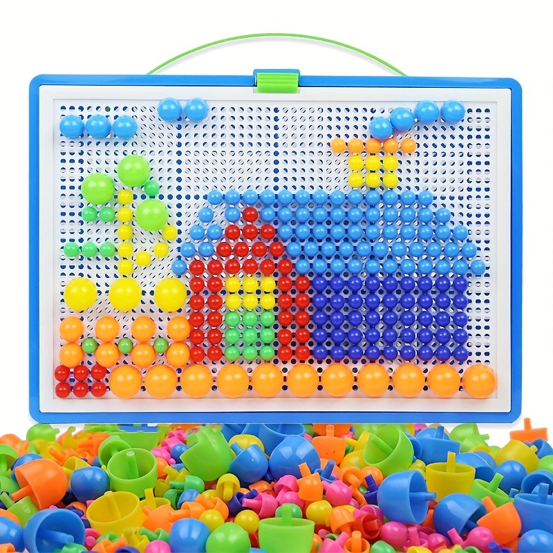 Jigsaw Toy Pegboard, Diy Champignons Clous Mosaïque Pegboard Jouets  Éducatifs Pour Enfants - Jouets Et Jeux - Temu France