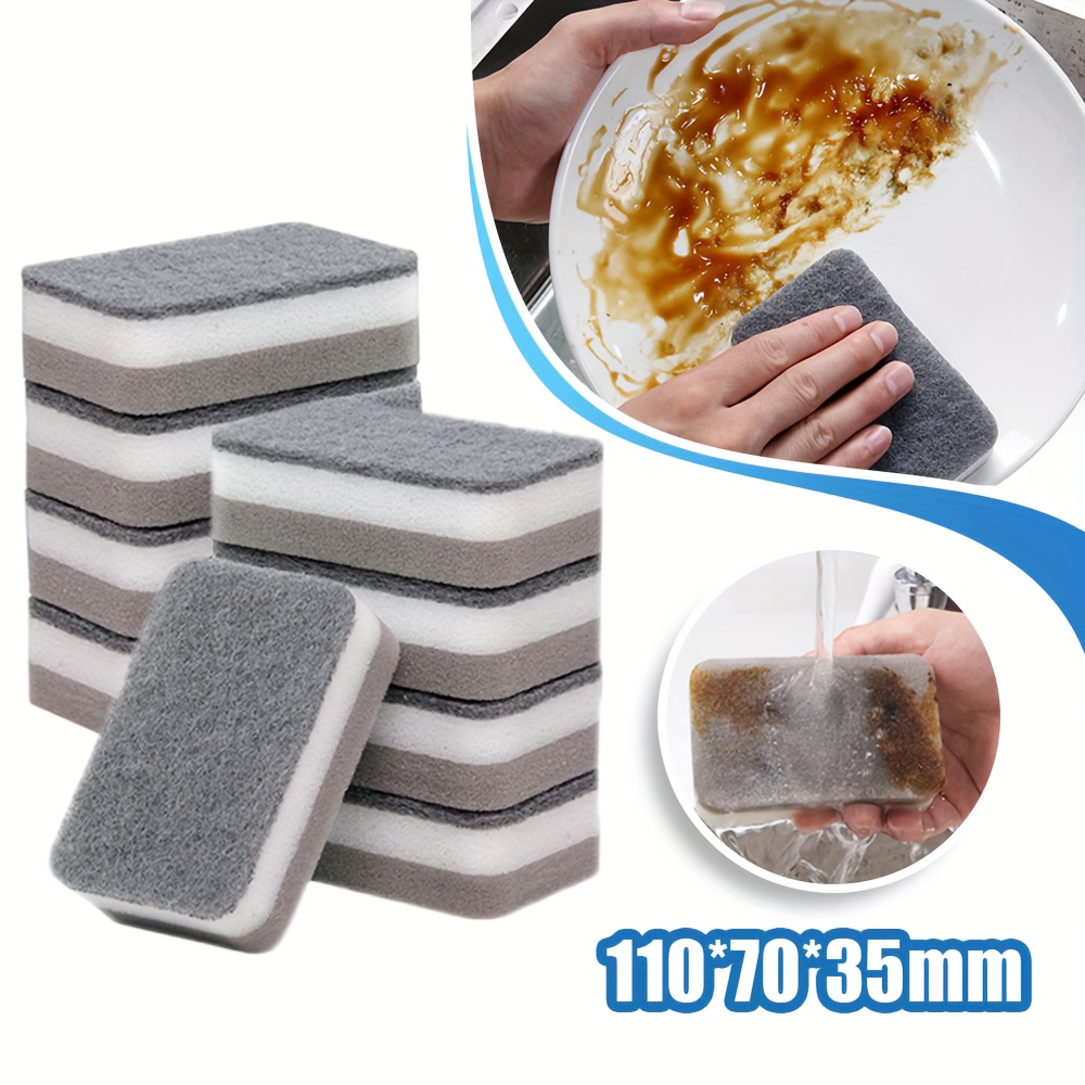 10pcs Household Dish Cleaning Sponges Colored Sponge Scouring Pad Kitchen  Tool