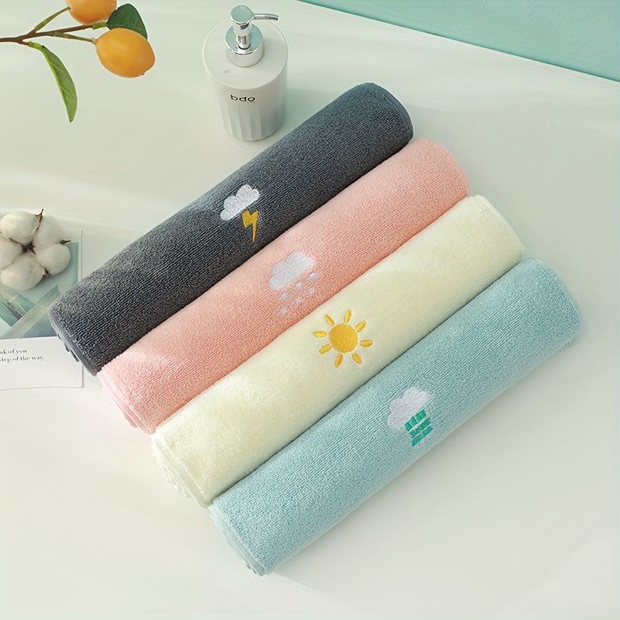 Cartoon Weather Embroidered Hand Towel Soft Skin-friendly Face Towel