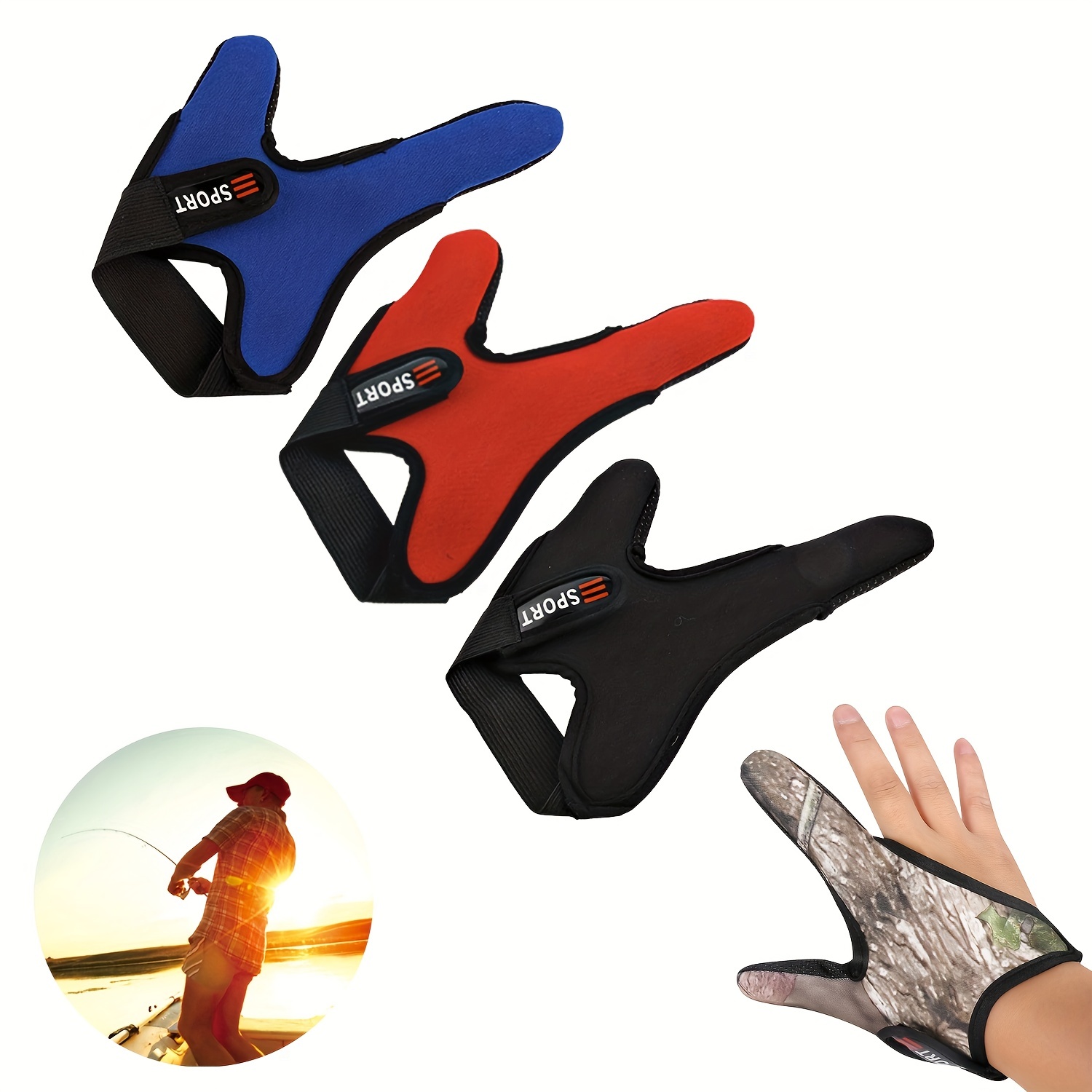 Breathable Fishing Gloves Non slip Grip Sun Protection Right