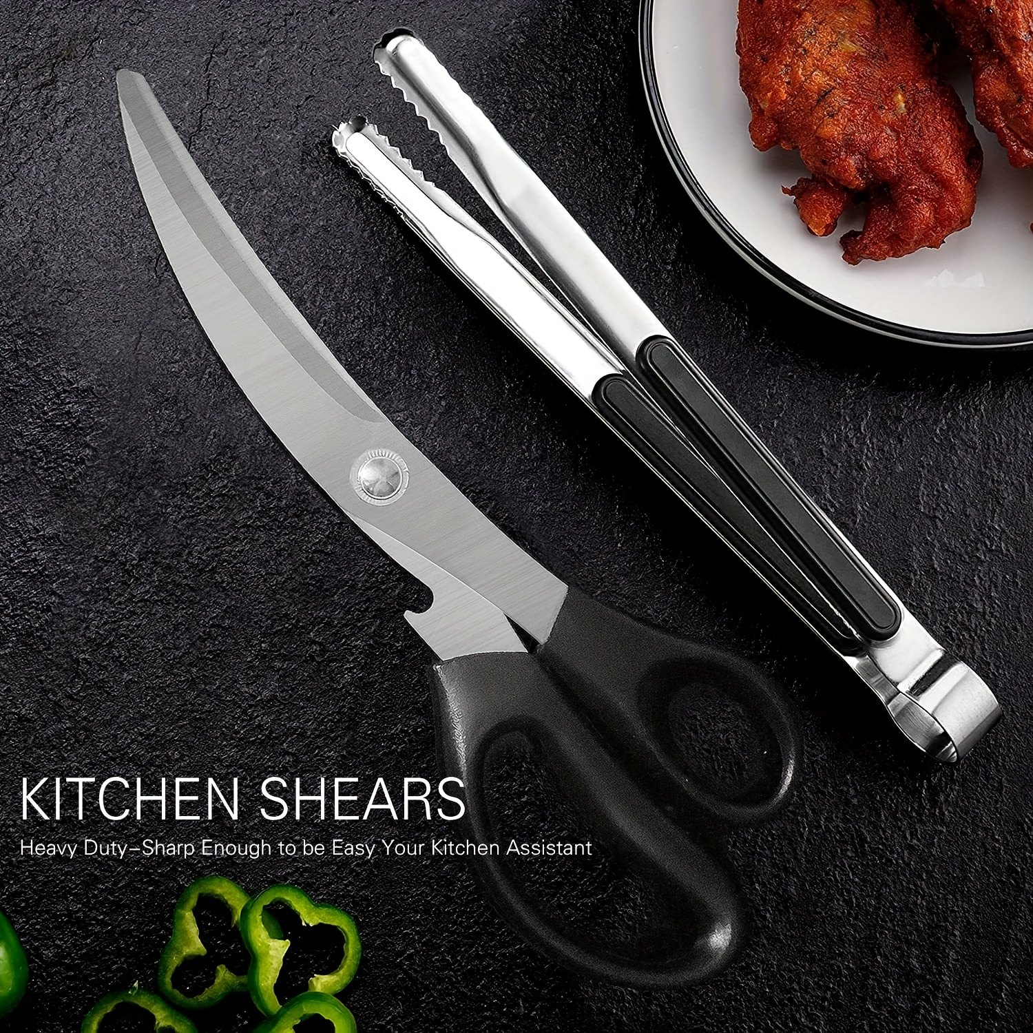Kitchen Scissors Stainless Steel Multifunctional Non Slip Sharp